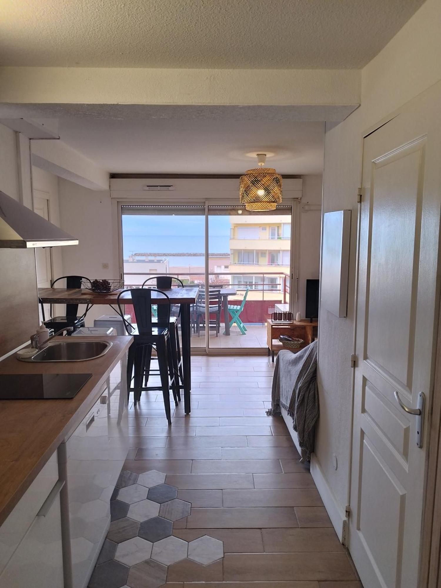 T3 Vue Mer Avec Acces A La Plage, Wifi, Clim - Dansnotreappart-Com - Valras-Plage Exterior photo